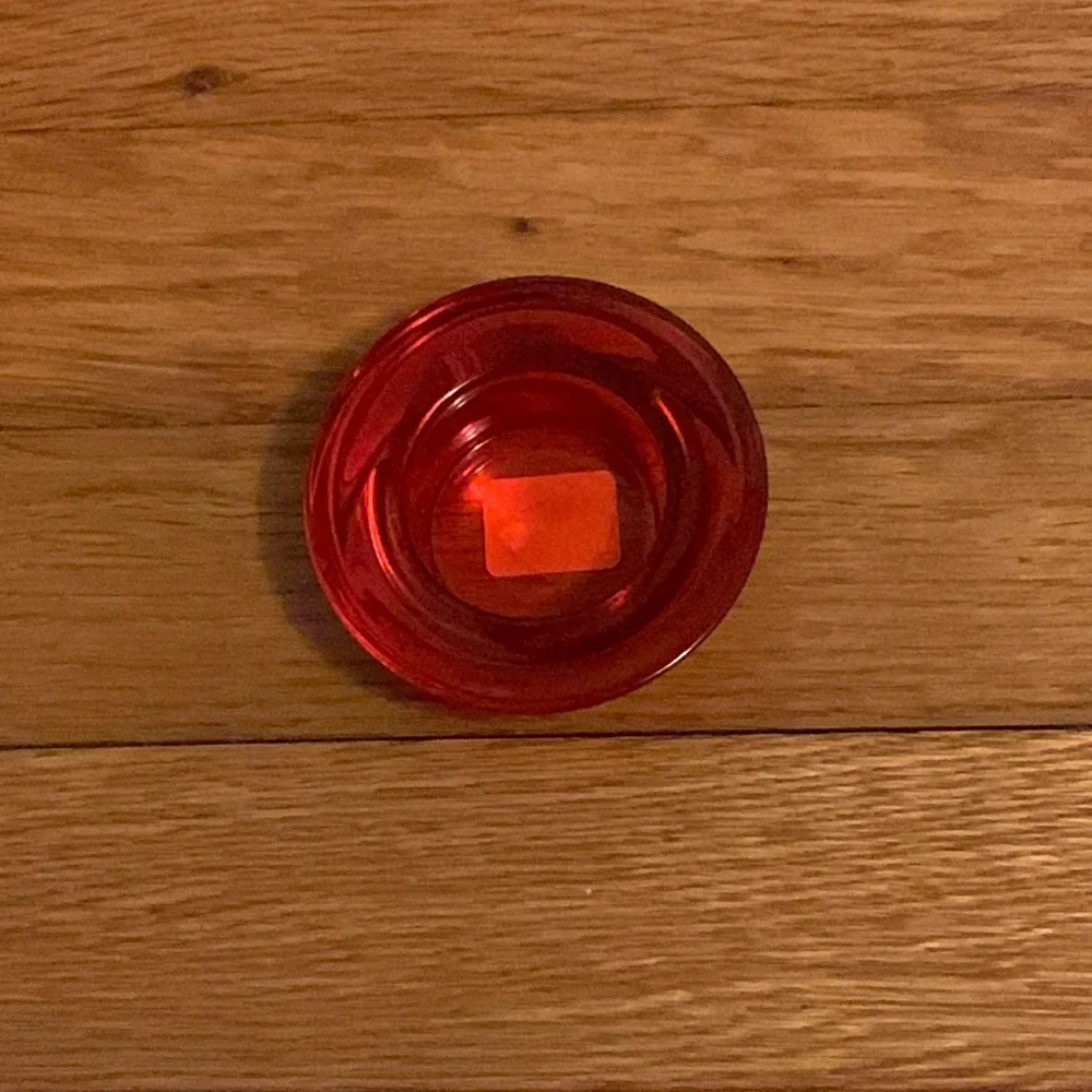 Christmas, 5 Crate & Barrel Red Tea Light Glass Holders